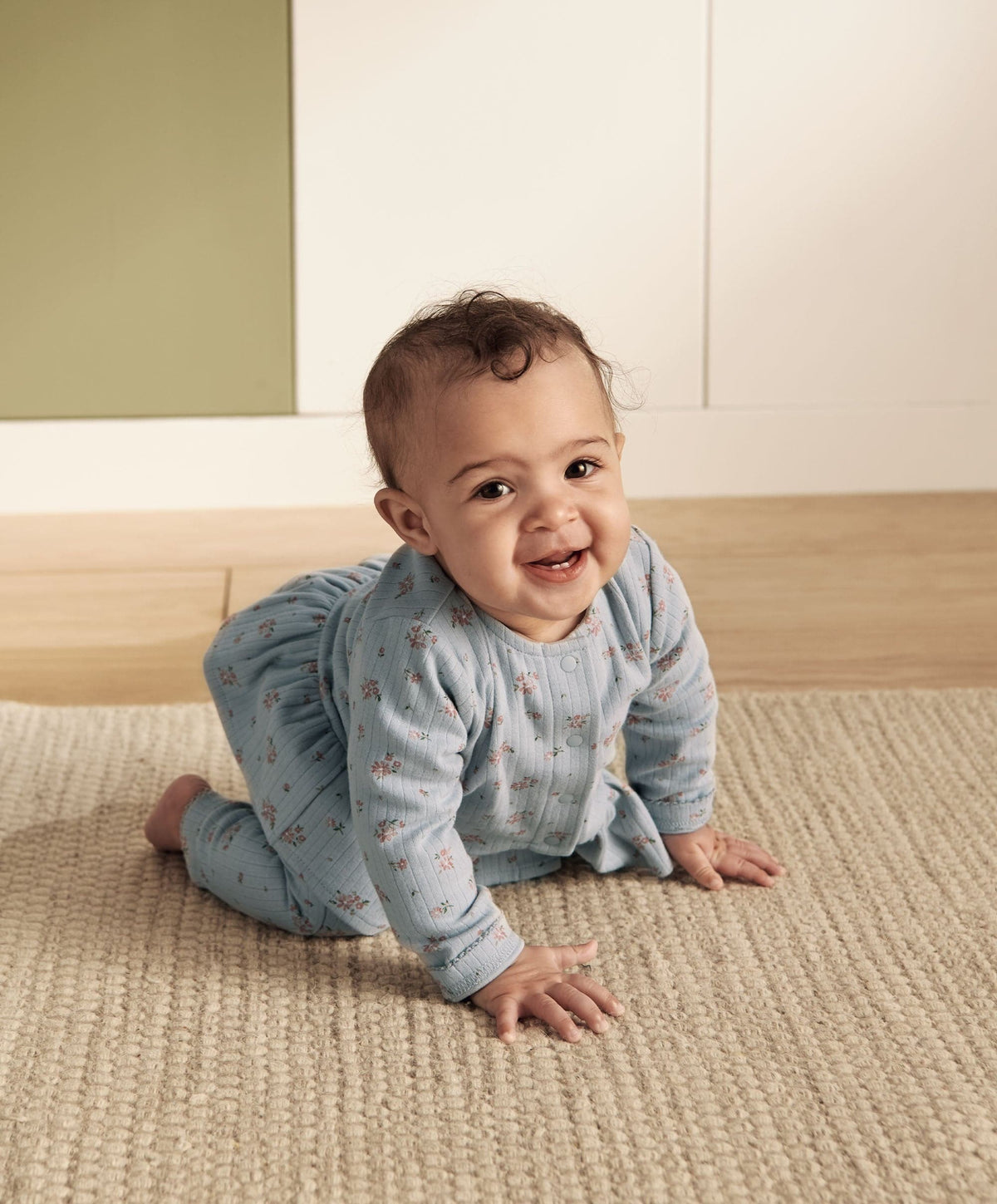 Mamas & Papas Outfits & Sets Floral Ribbed Top and Leggings Outfit Set