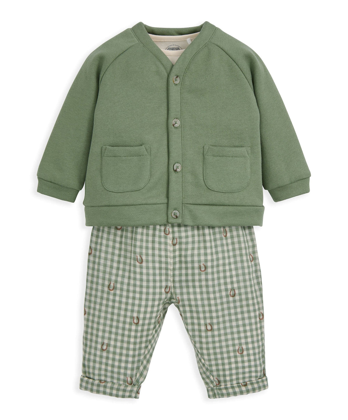 Mamas & Papas Outfits & Sets Gingham Jacket, Trousers & Bodysuit Set