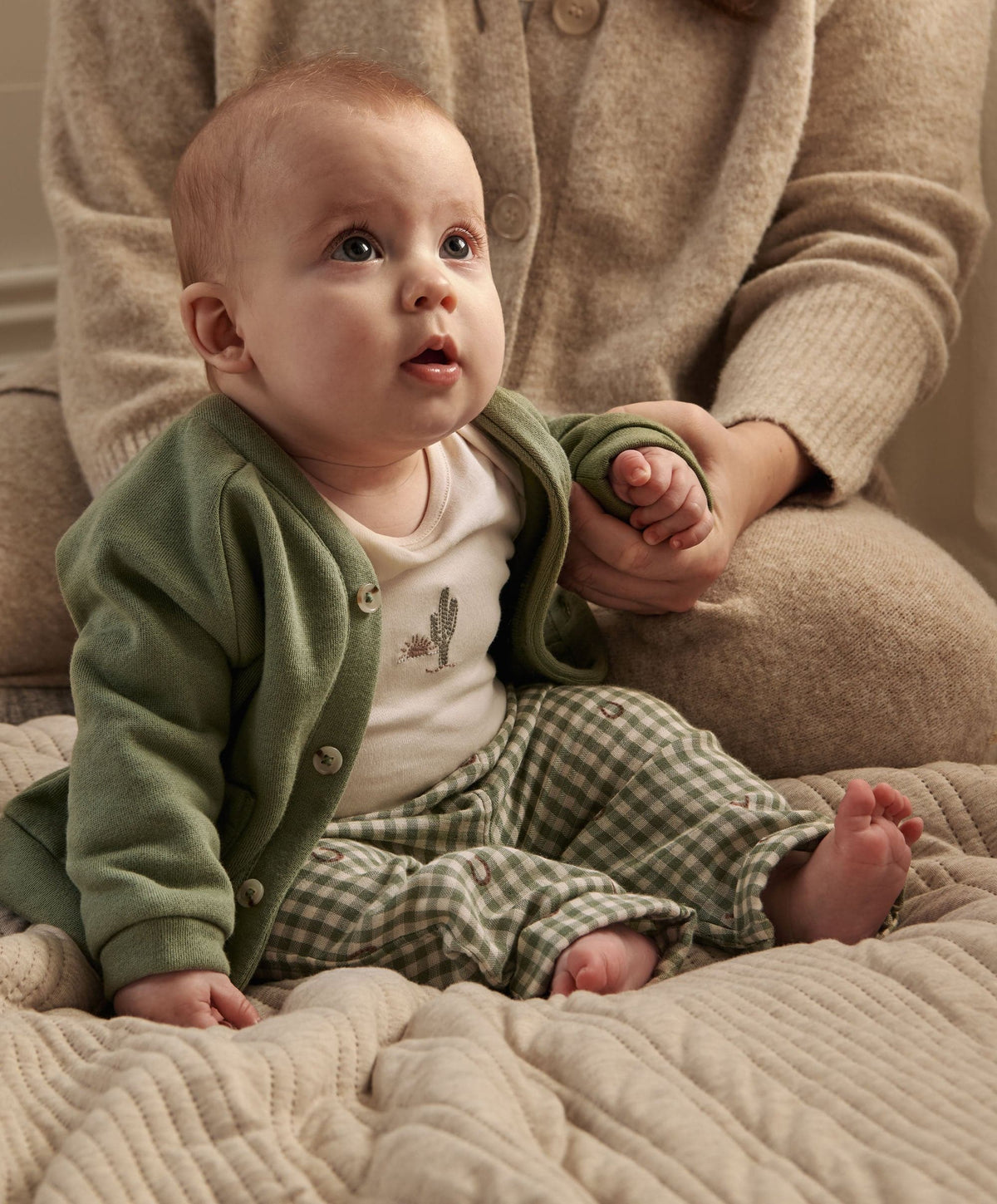 Mamas & Papas Outfits & Sets Gingham Jacket, Trousers & Bodysuit Set