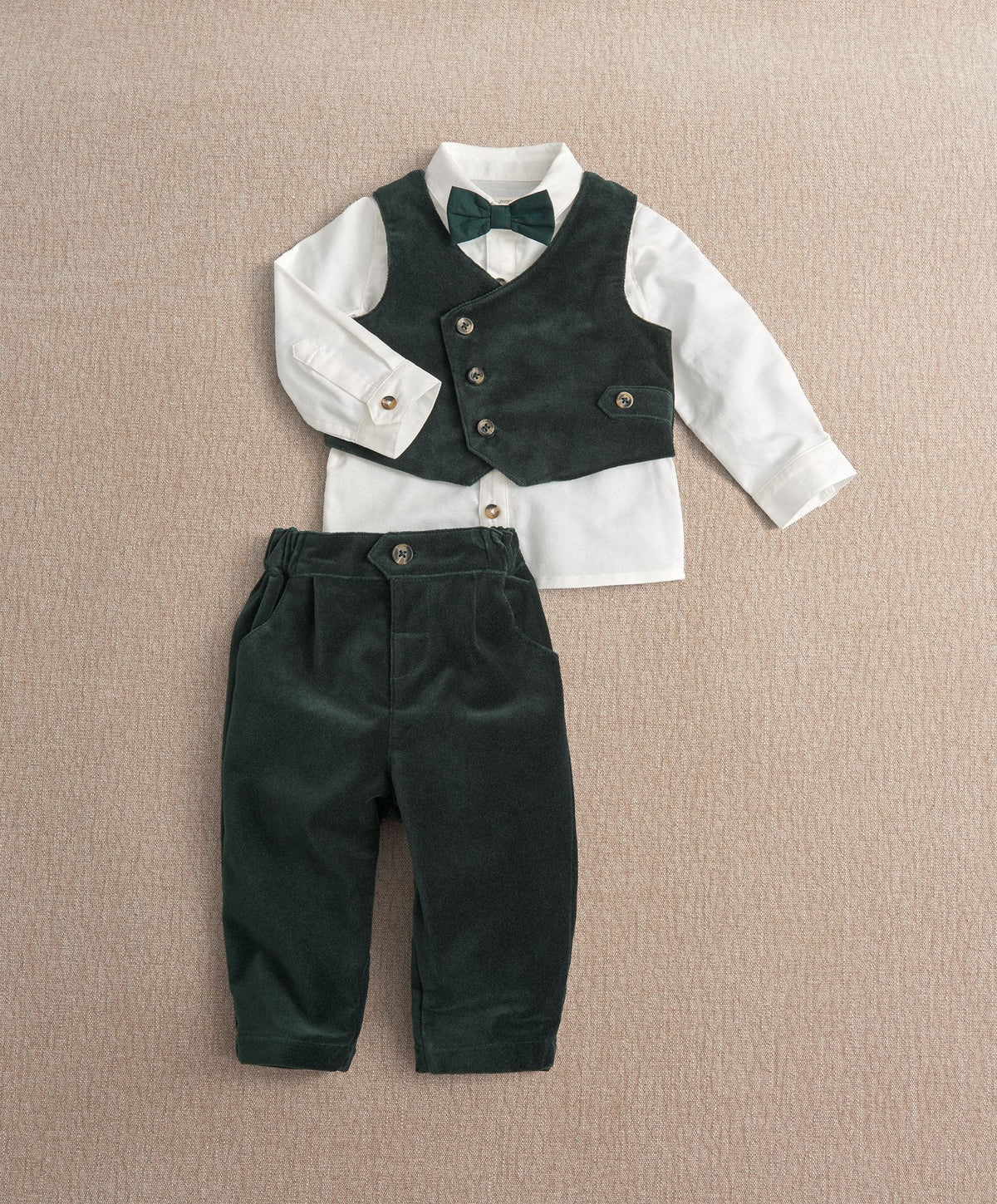 Mamas & Papas Outfits & Sets Green Velvet Suit ( Pack of 4)
