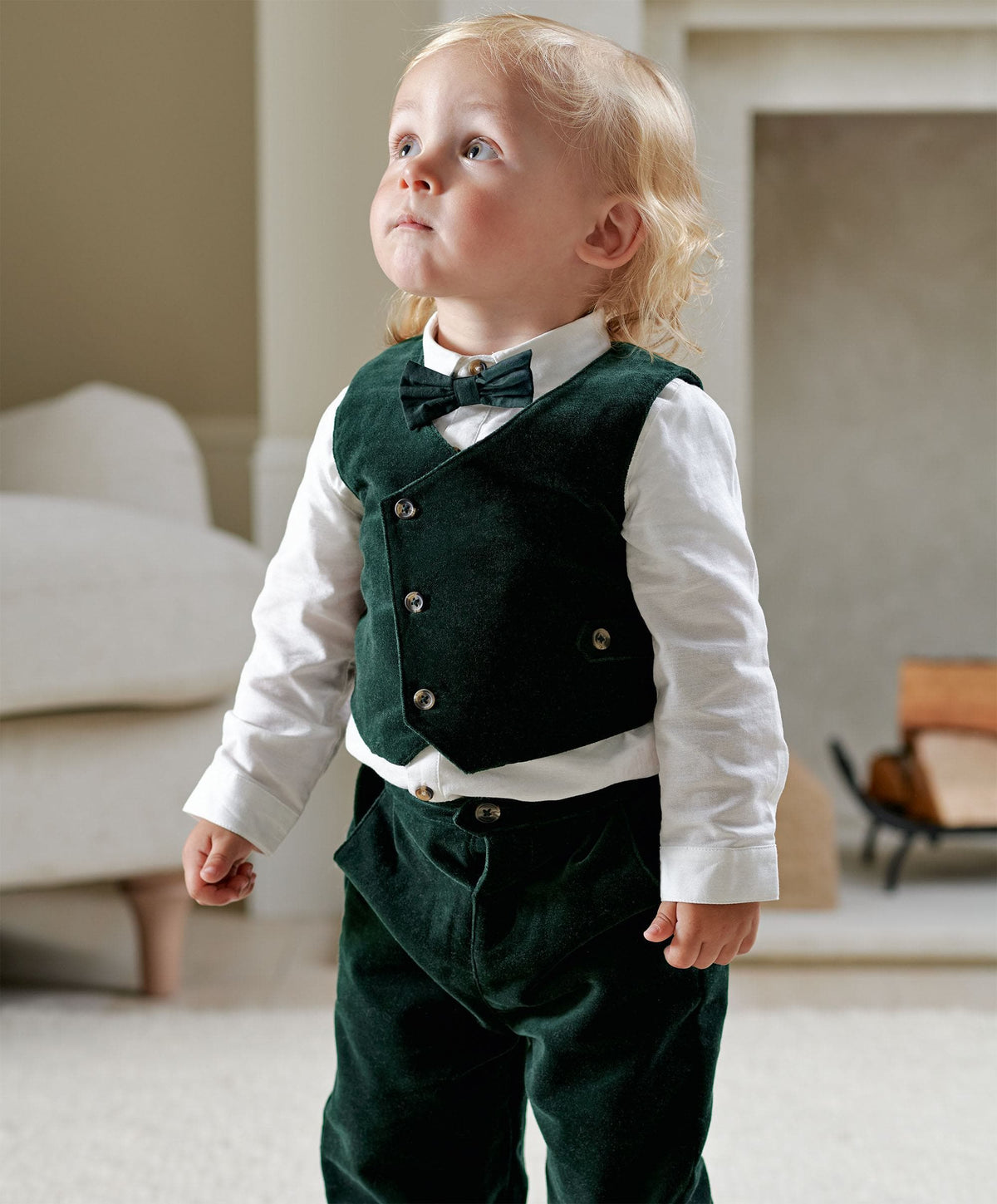 Mamas & Papas Outfits & Sets Green Velvet Suit ( Pack of 4)