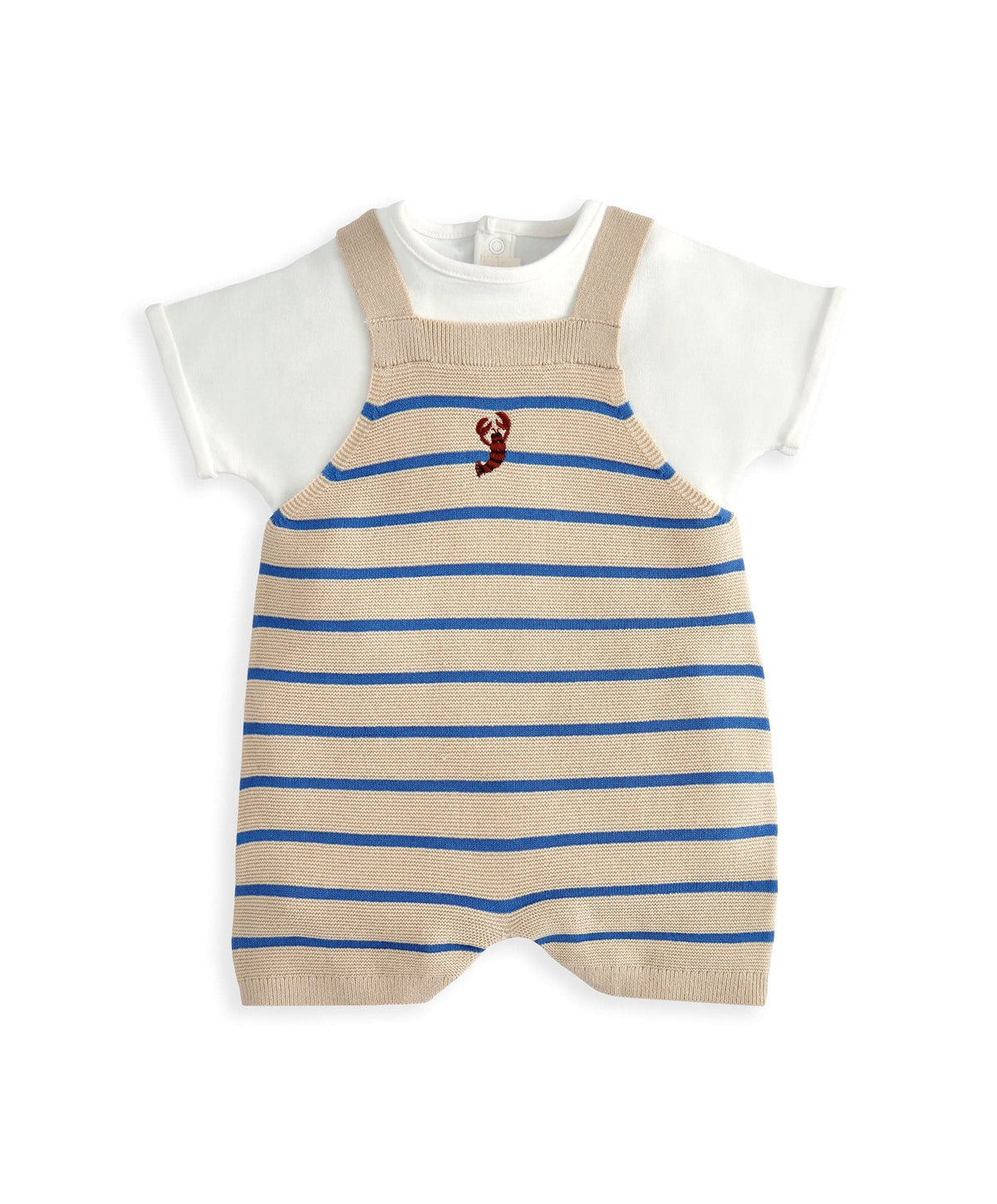 Mamas & Papas Outfits & Sets Knitted Dungarees & T-Shirt Set