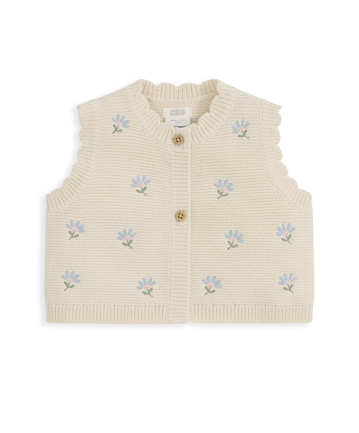 Mamas & Papas Outfits & Sets Knitted Girls Waistcoat & Top Set