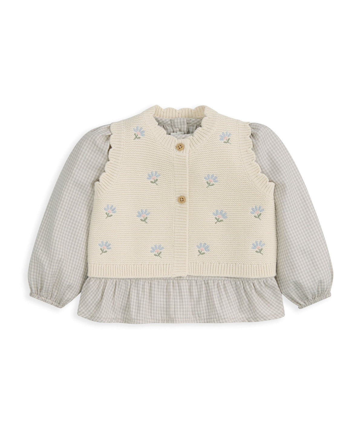 Mamas & Papas Outfits & Sets Knitted Girls Waistcoat & Top Set