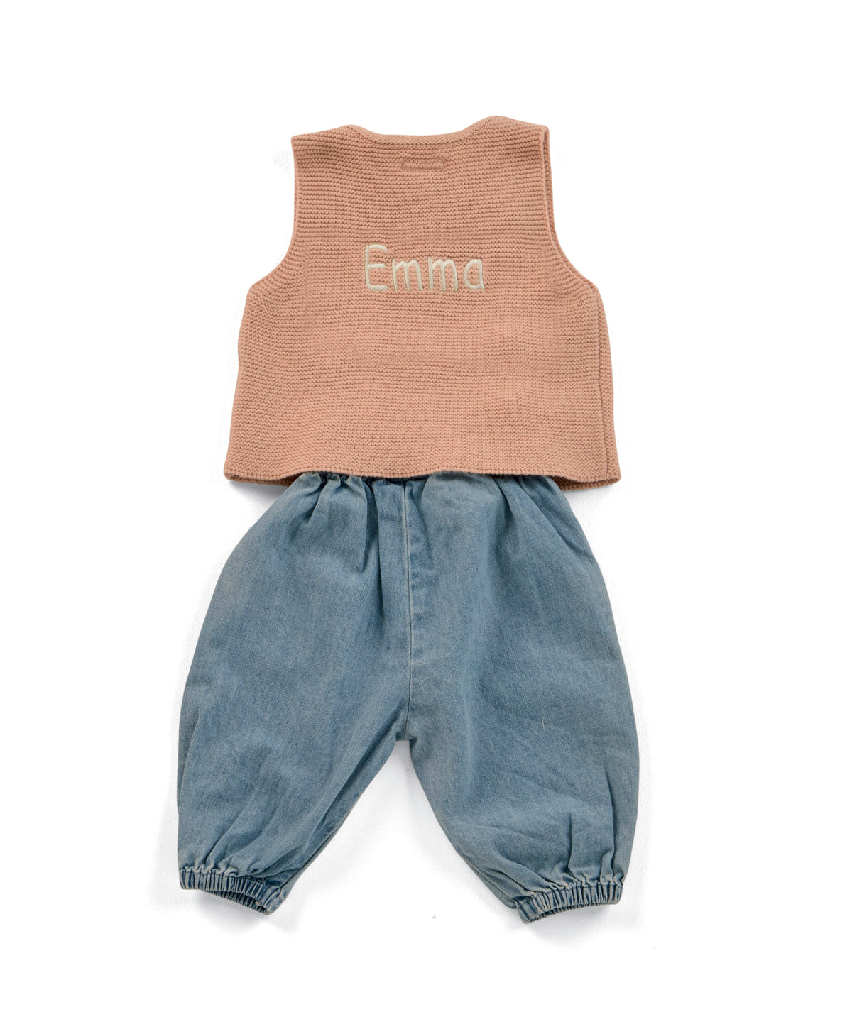 Mamas & Papas Outfits & Sets Knitted Waistcoat and Denim Trousers