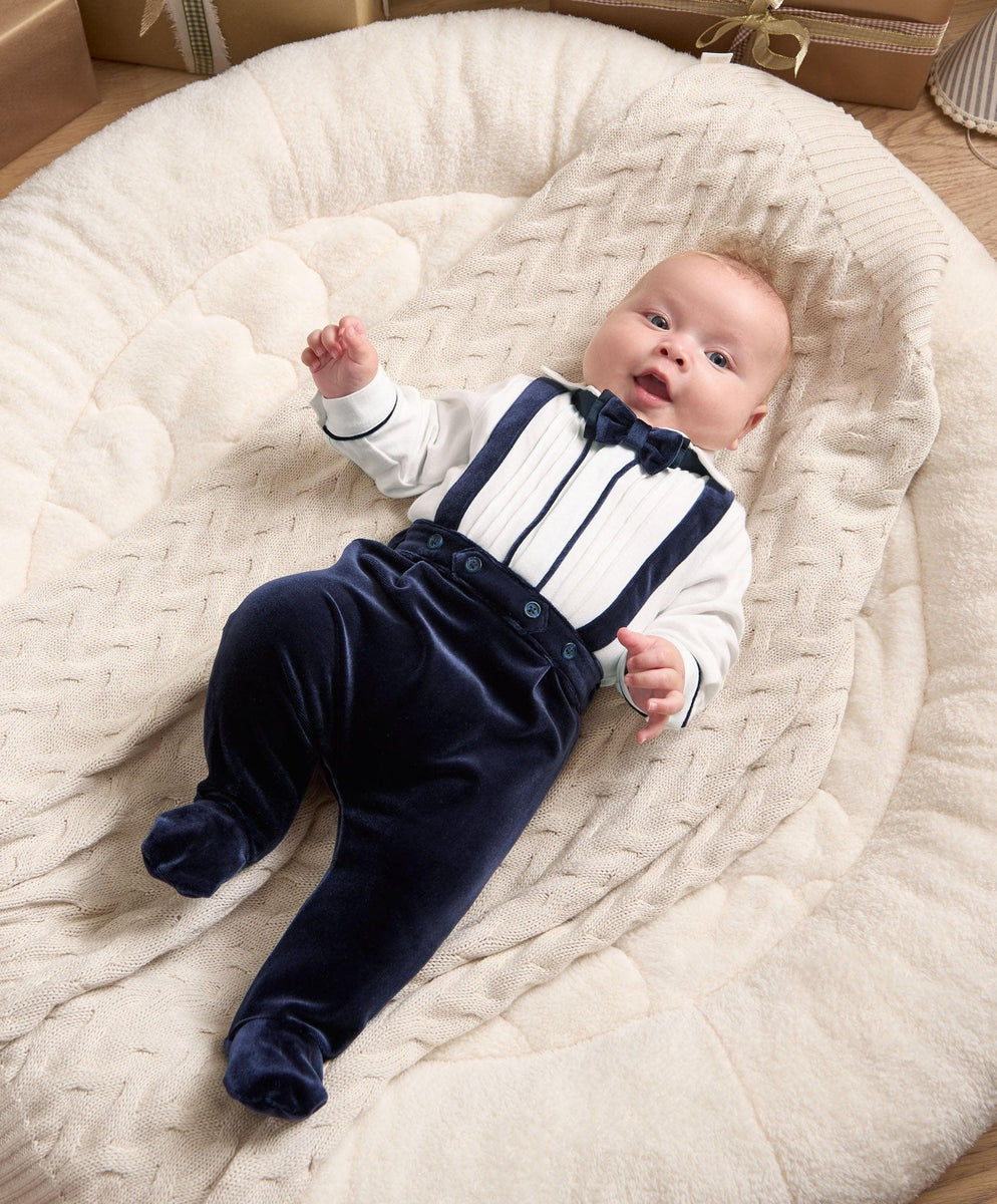 Mock Tuxedo and Bow Tie Set (2 Piece) Navy Mamas & Papas UK