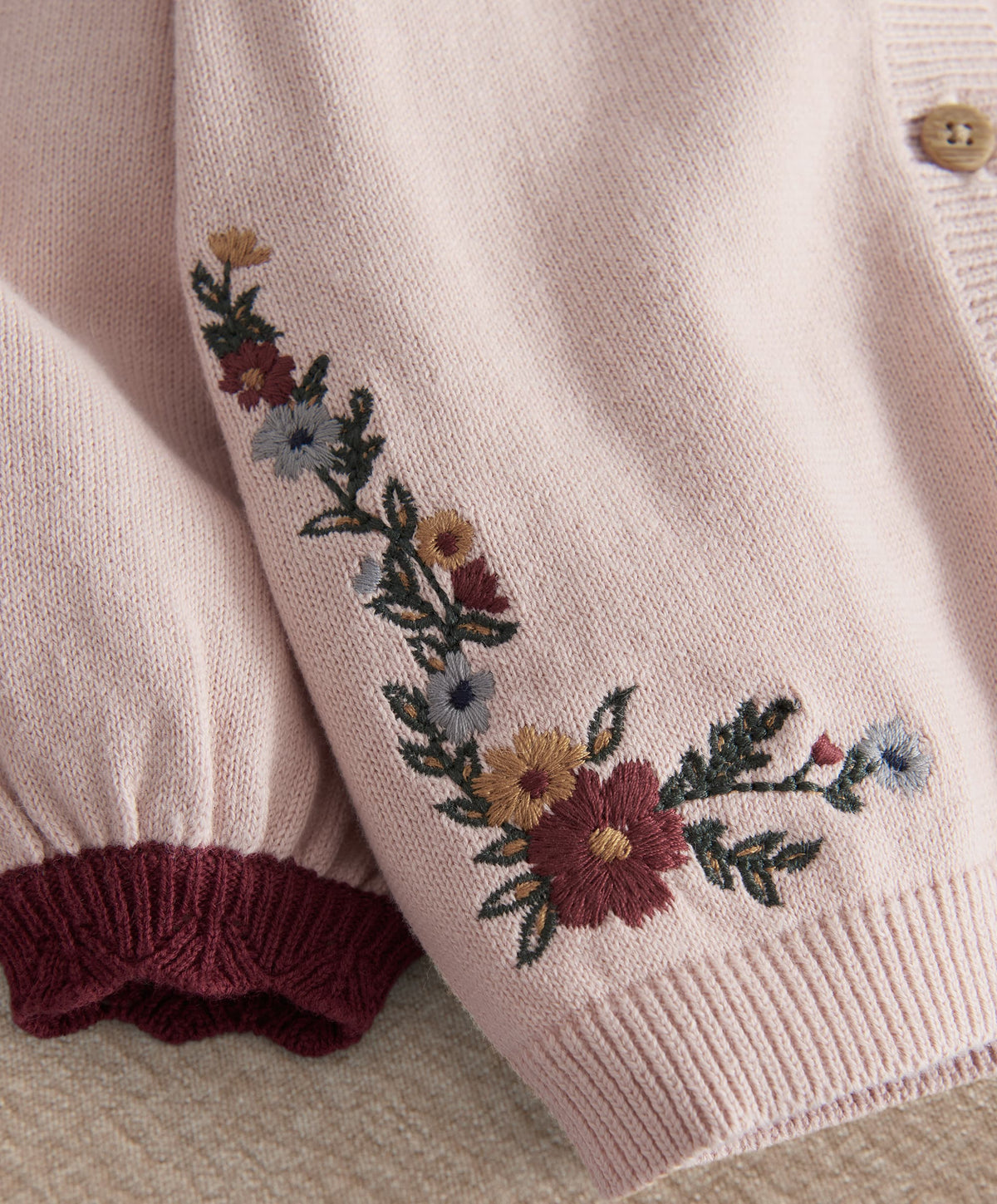 Mamas & Papas Outfits & Sets Pink Embroidered Knit Set (2 Pieces)