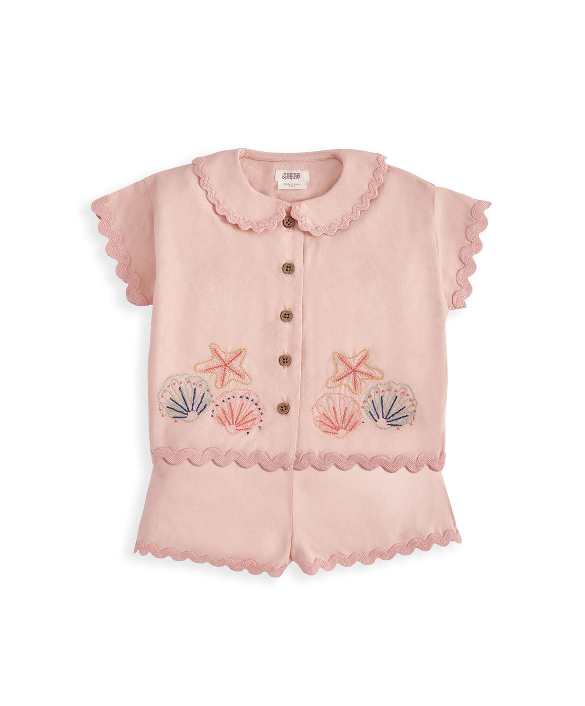 Mamas & Papas Outfits & Sets Pink Resort Shirt & Shorts Outfit Set