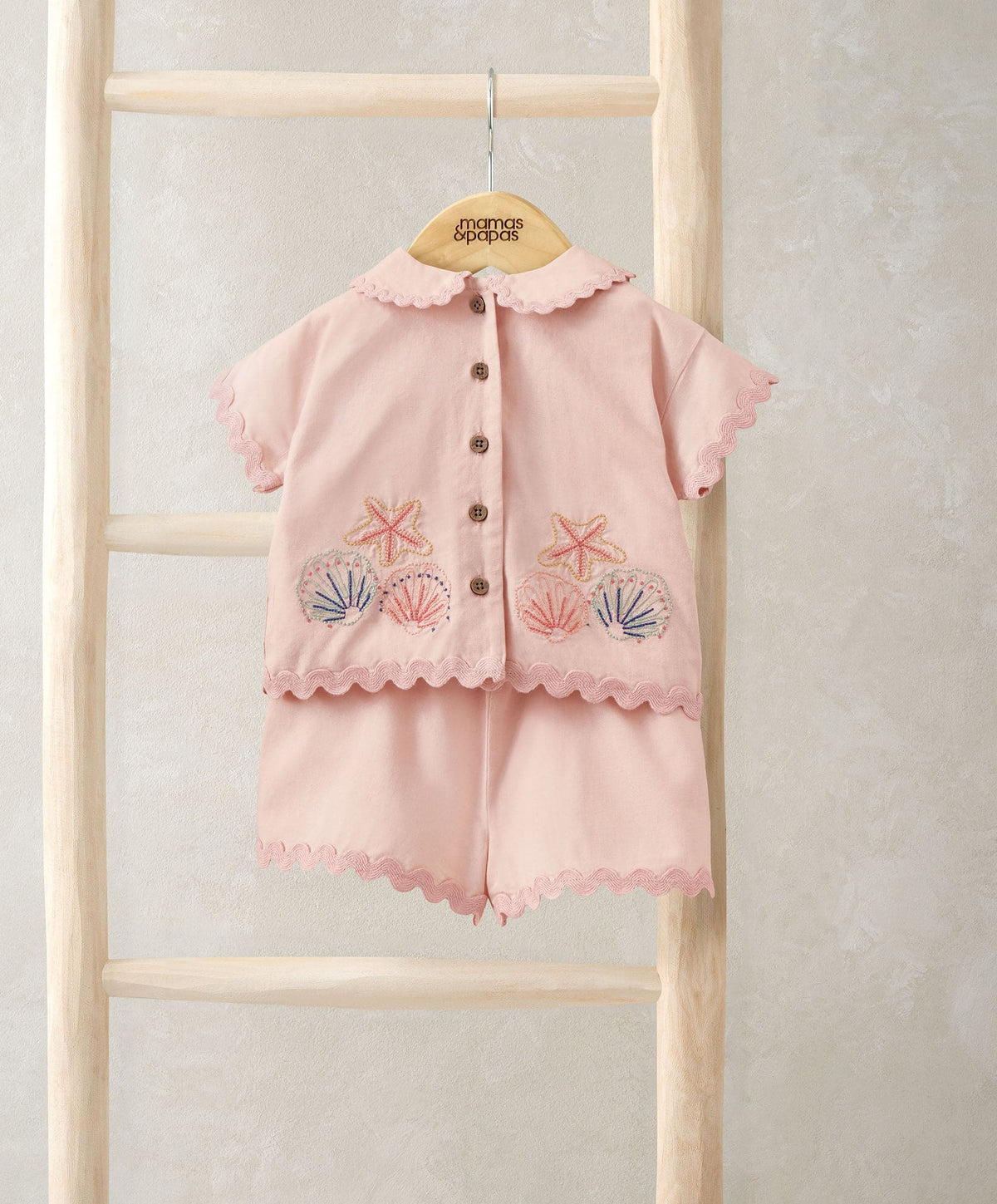 Mamas & Papas Outfits & Sets Pink Resort Shirt & Shorts Outfit Set