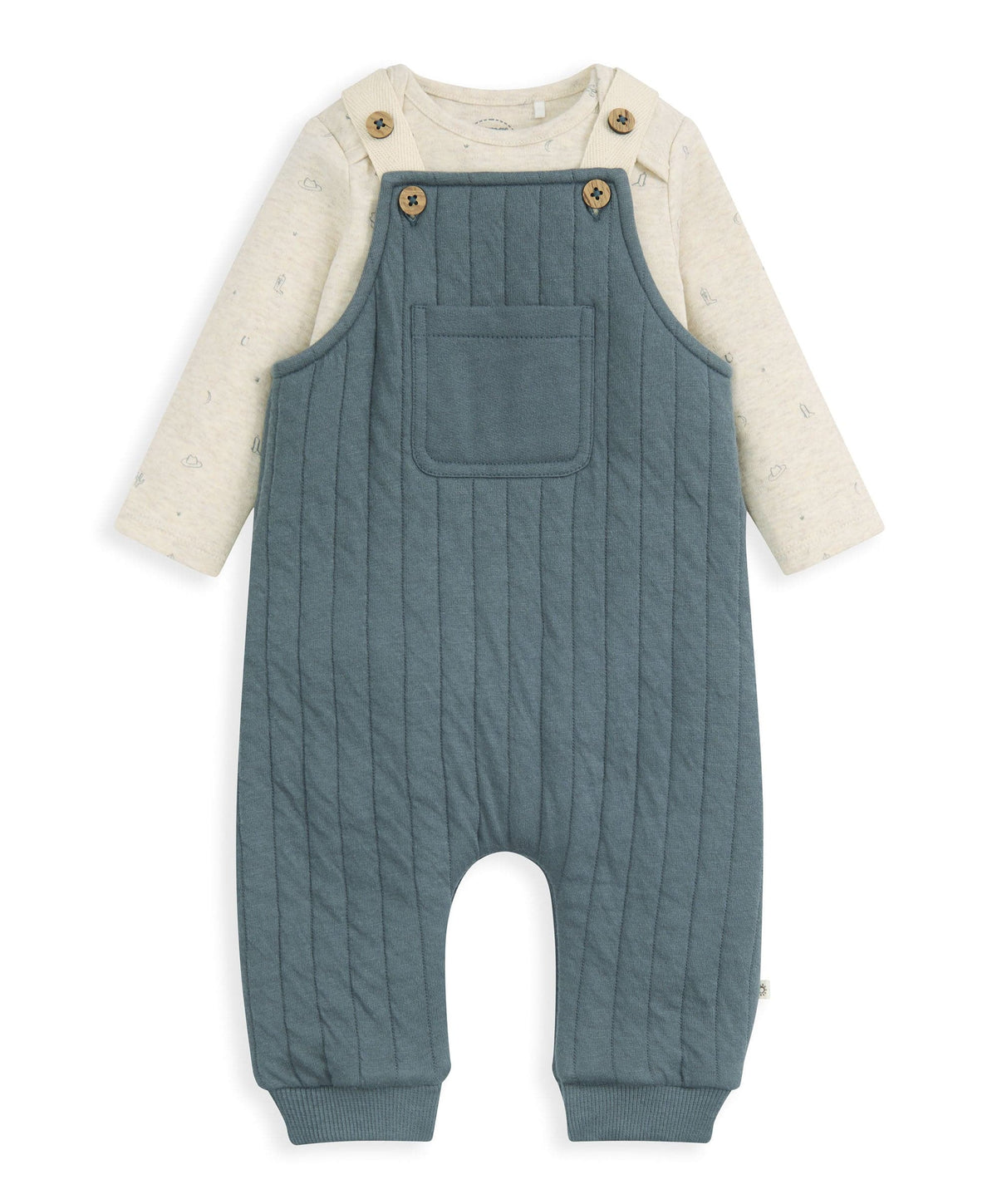 Mamas & Papas Outfits & Sets Quilted Dungarees & Oatmeal Bodysuit