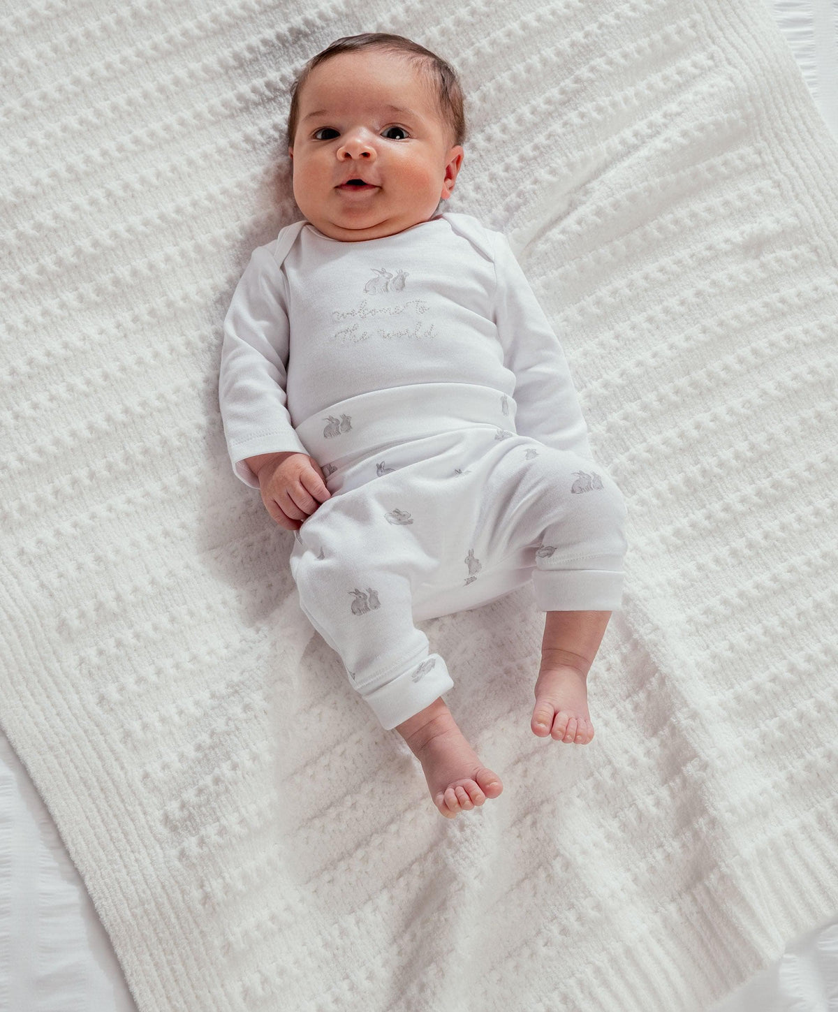 Mamas & Papas Outfits & Sets Quilted Jacket, Bodysuit & Bottoms Set (3 Pieces) – Bunny Print