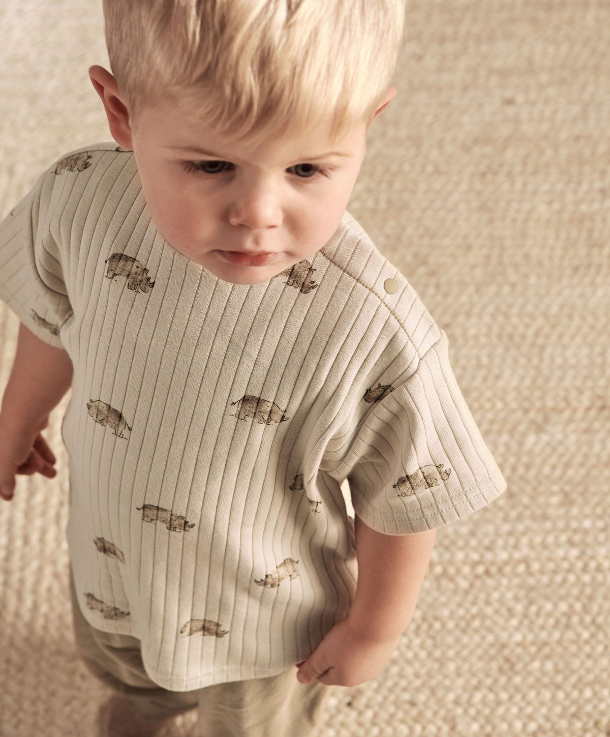 Mamas & Papas Outfits & Sets Rhino Ribbed T-Shirt & Trousers Outfit Set
