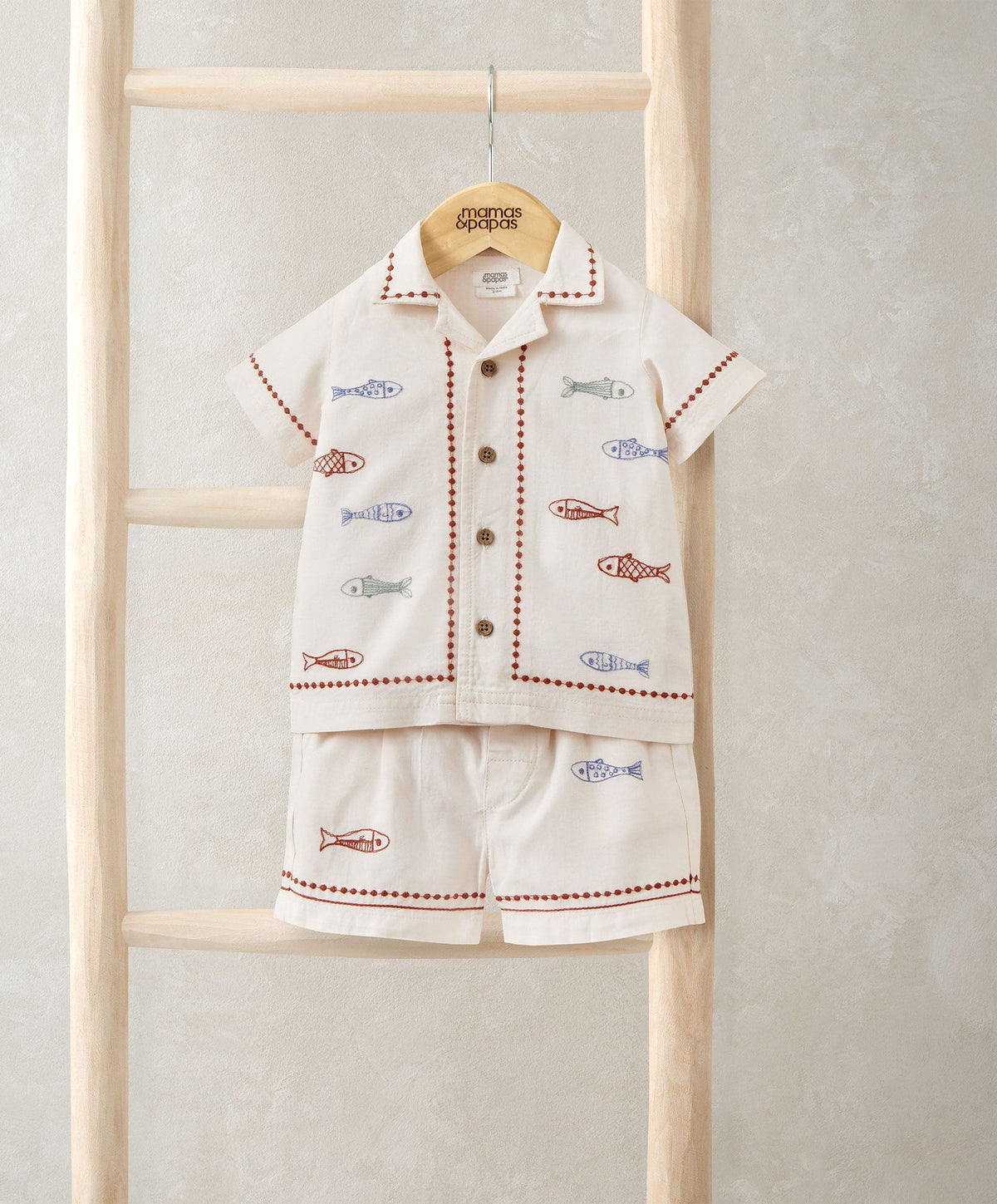 Mamas & Papas Outfits & Sets Sardine Linen Top & Shorts Set