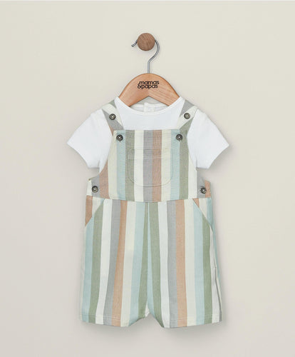 Mamas & Papas Outfits & Sets Stripe Woven Dungaree Outfit Set