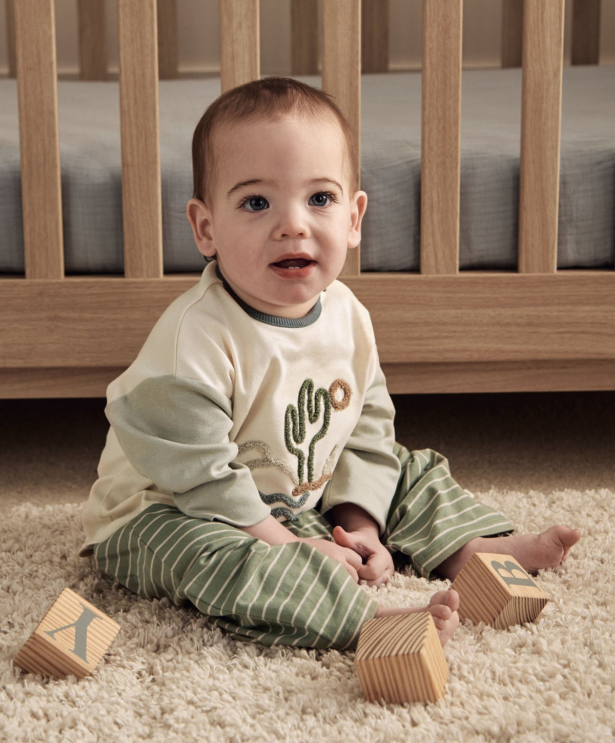 Mamas & Papas Outfits & Sets Sunshine T-Shirt & Stripped Trousers