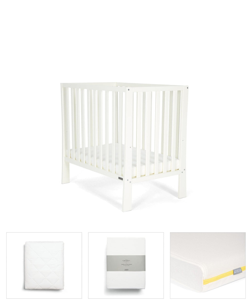 Petite Cot Bundle with Essential Airflow Fibre Mattress (4 Pieces