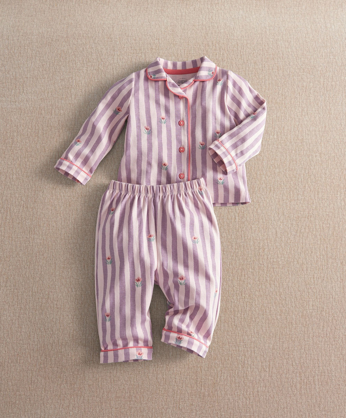 Mamas & Papas Pyjamas & Nightwear Floral Stripe Long Sleeve Pyjama Set