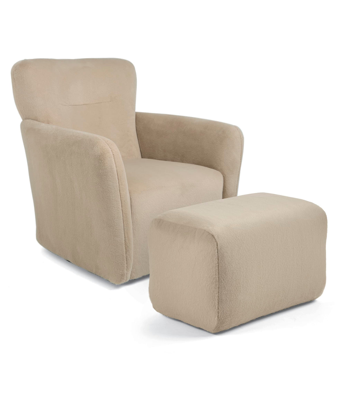 Mamas & Papas Settle Nursing Chair & Stool - Almond Sherpa