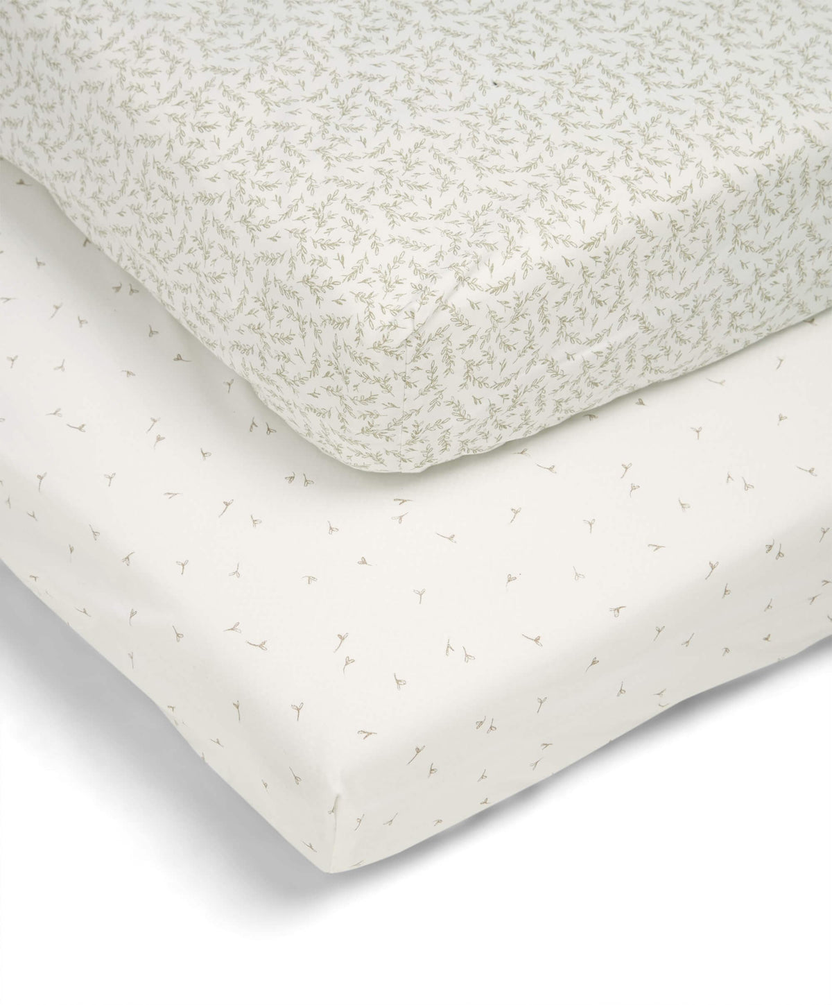 Mamas & Papas Welcome to the World Seedling Cotbed Fitted Sheets (2 pack) - Seed/Leaf