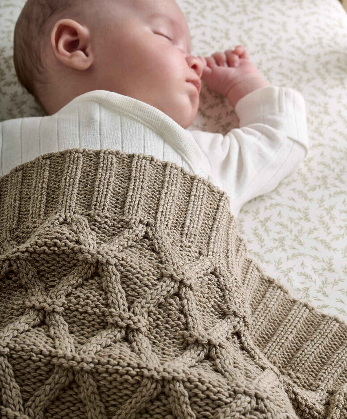 Mamas & Papas Welcome to the World Seedling Knitted Blanket - Diamond
