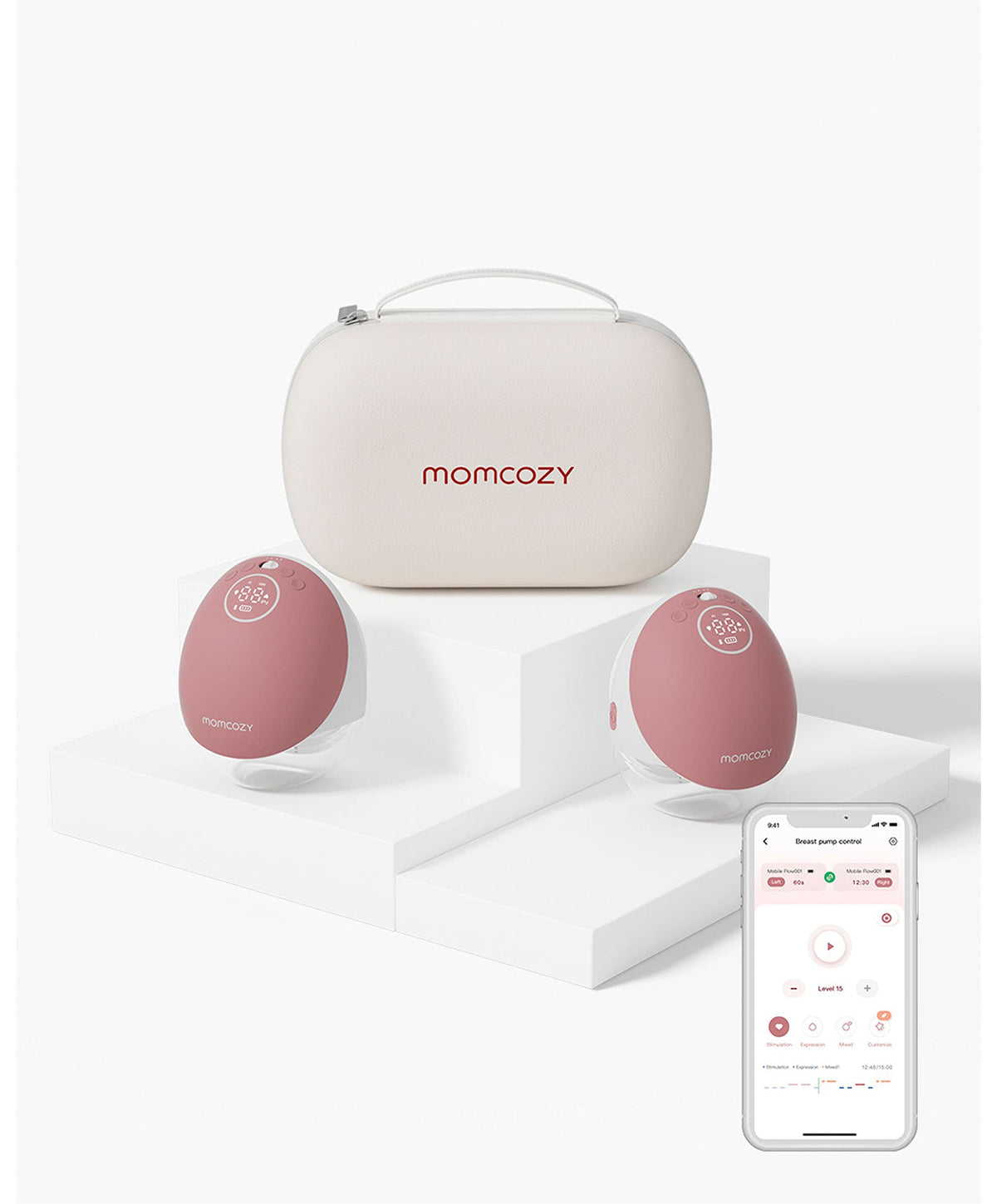 Momcozy Breastfeeding Momcozy M9 Double Breast Pump - White/Pink