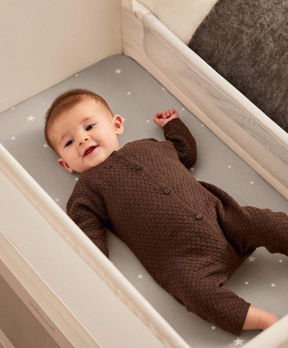 Snüz Twin Pack Crib Sheets Grey Star – Mamas Papas UK
