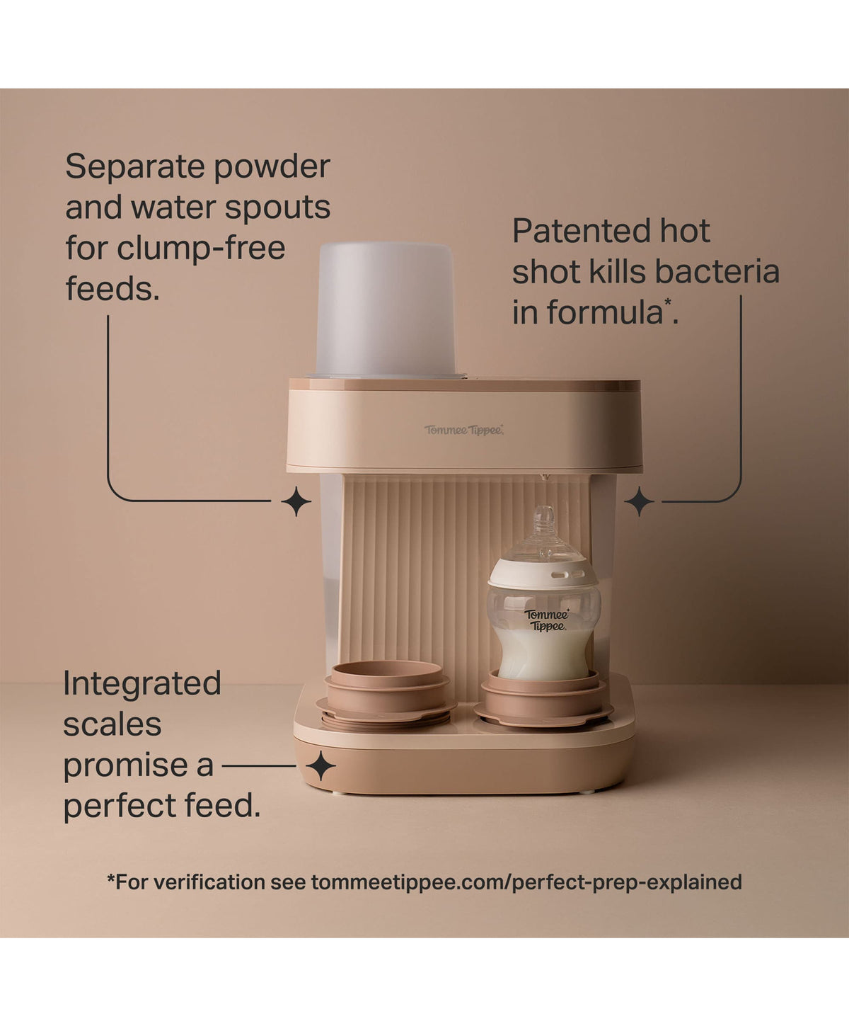 Tommee Tippee Tommee Tippee PerfectPrep Pro Formula Powder Dispenser & Bottle Maker - Nutmeg