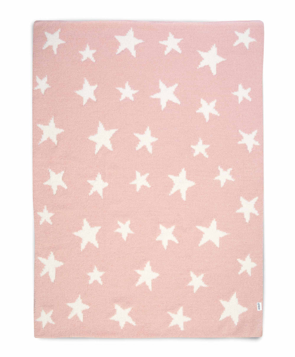 Chenille Blanket Pink Star Baby Bedding & Blankets Mamas & Papas UK