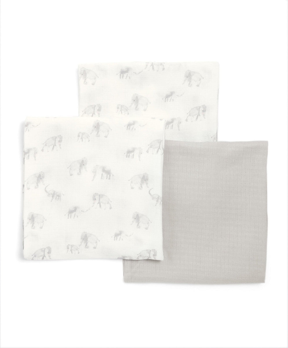 Large Elephant Muslin Cloths 3 Pack Mamas & Papas UK
