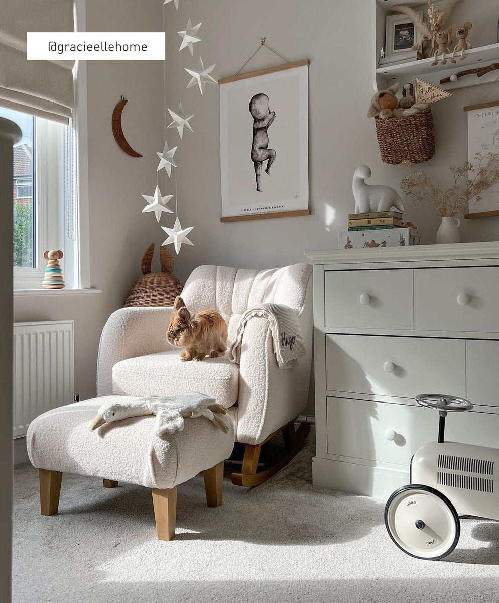 Hilston Nursing Chair Off White Boucle – Mamas Papas UK