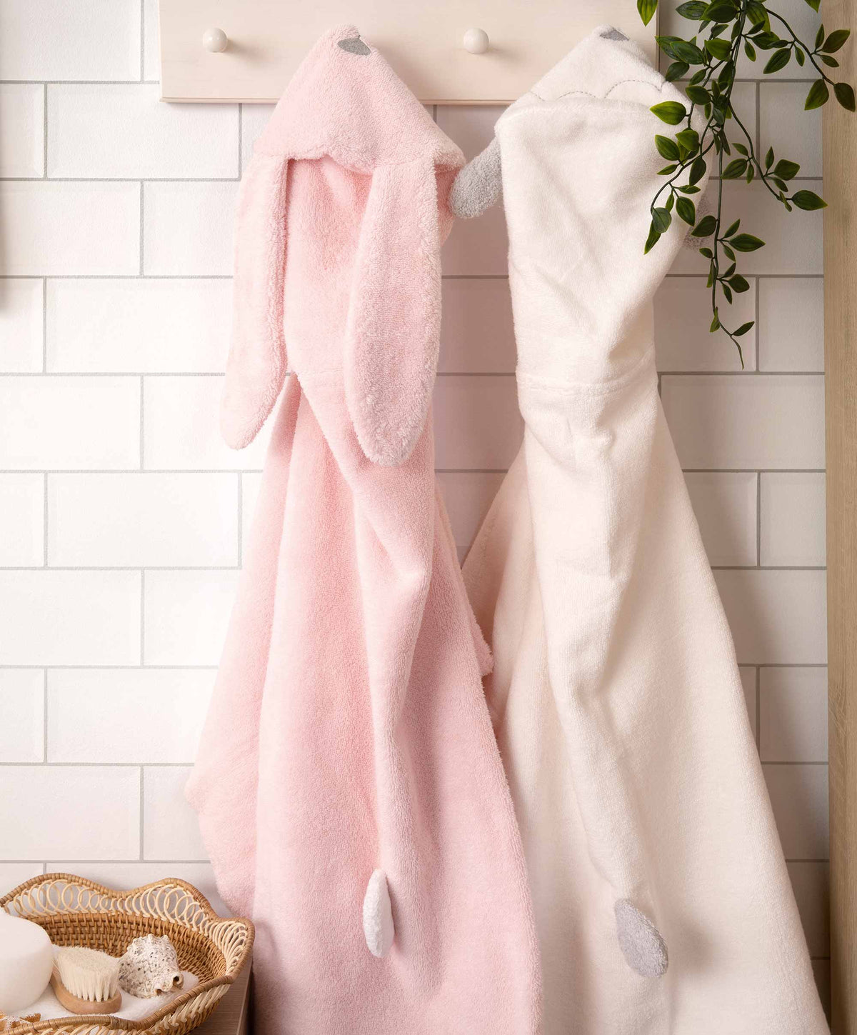 Mamas & Papas Towelling Hooded Towel - Pink Bunny