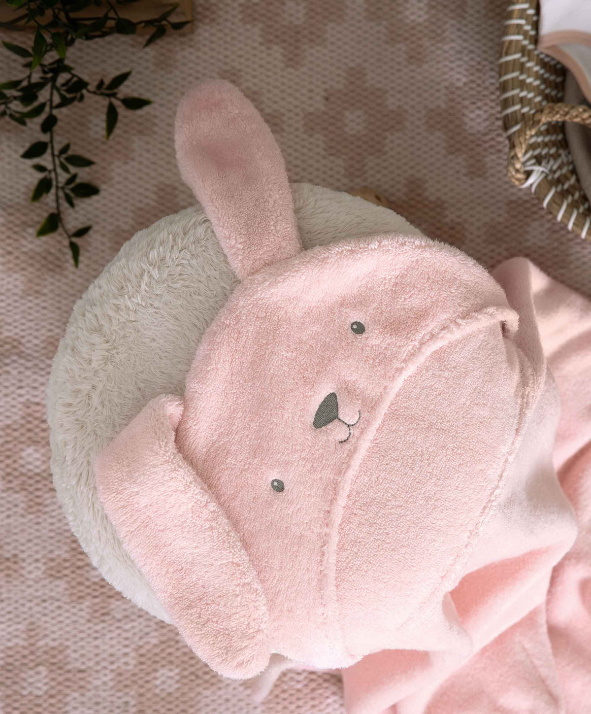 Mamas & Papas Towelling Hooded Towel - Pink Bunny