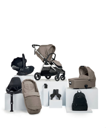 Flip XT³ Pushchair Bundle with Cybex Cloud T i-Size Baby Car Seat & Base (8 Pieces) - Stone