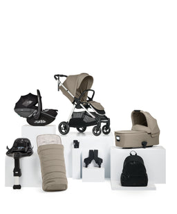 Flip XT³ Pushchair Bundle with Maxi-Cosi Pebble Slide Pro Car Seat & Base (8 Pieces) - Sage Grey