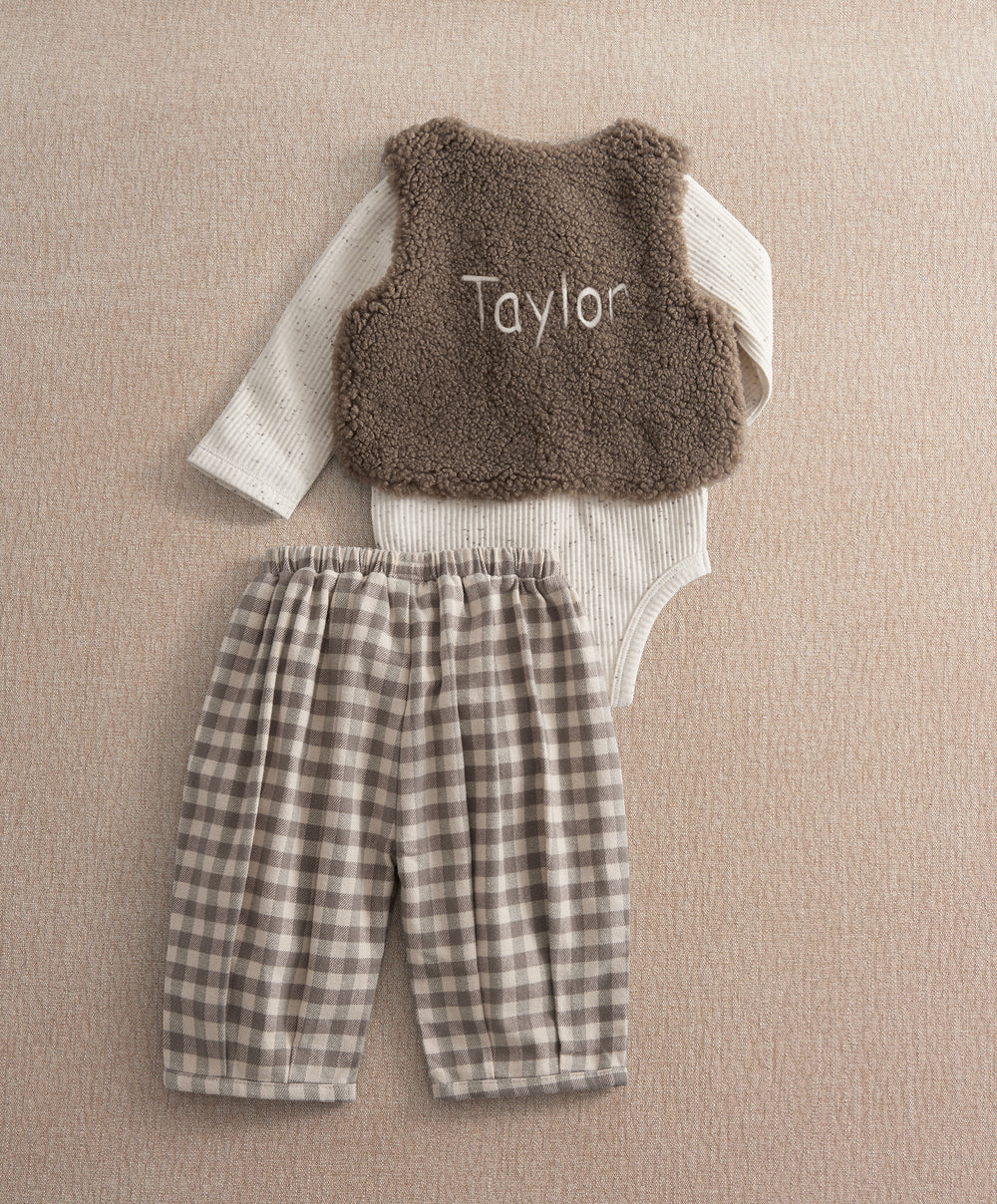 Borg Waistcoat with Bodysuit &amp; Trousers Outfit