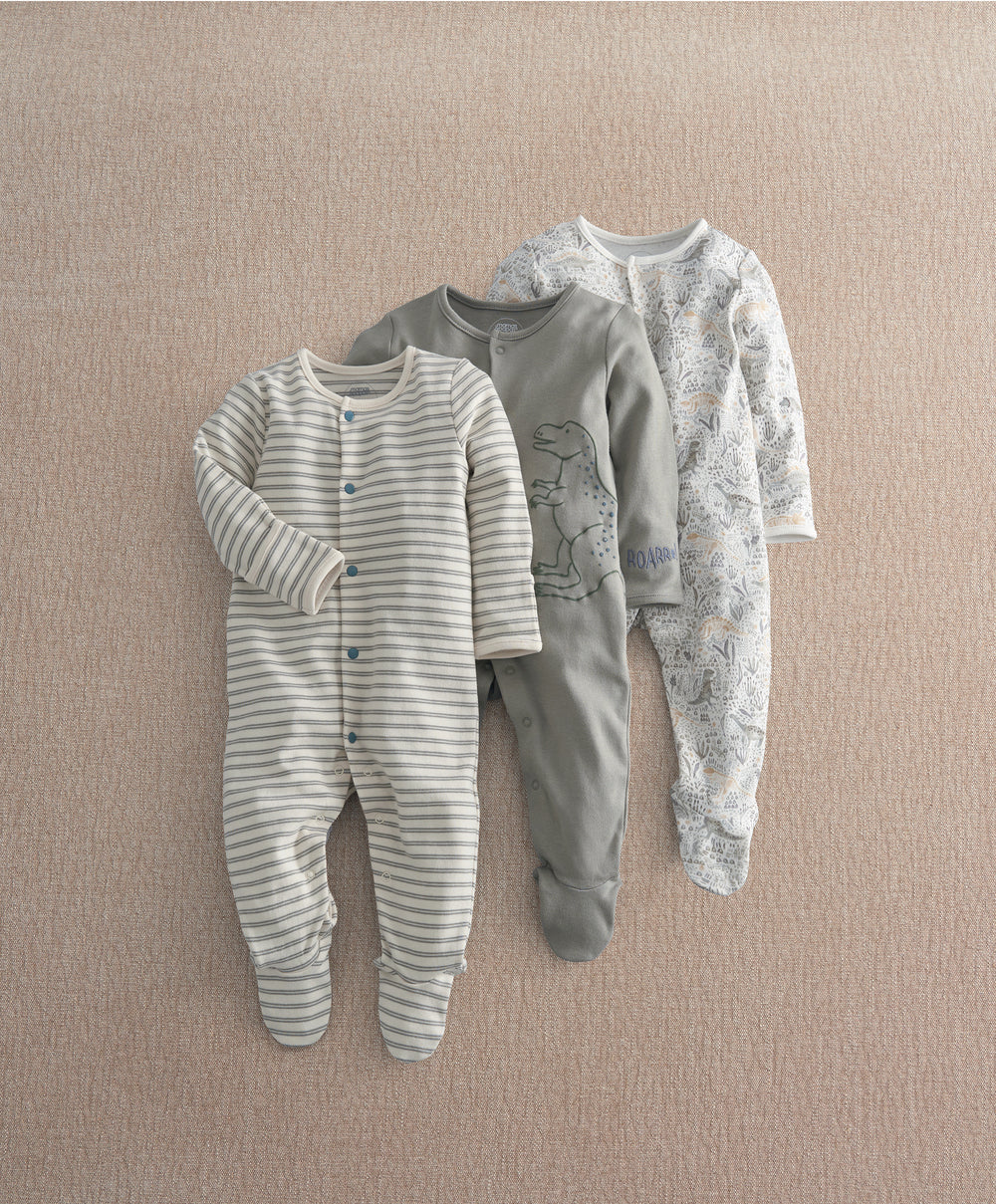 Born to Roar Sleepsuits (Pack of 3)