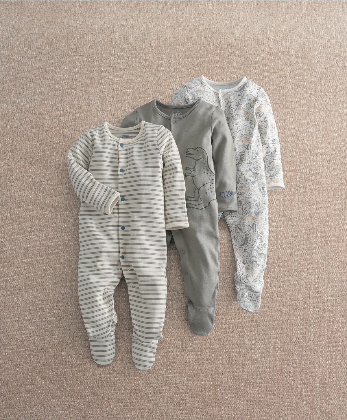 Born to Roar Sleepsuits (Pack of 3)