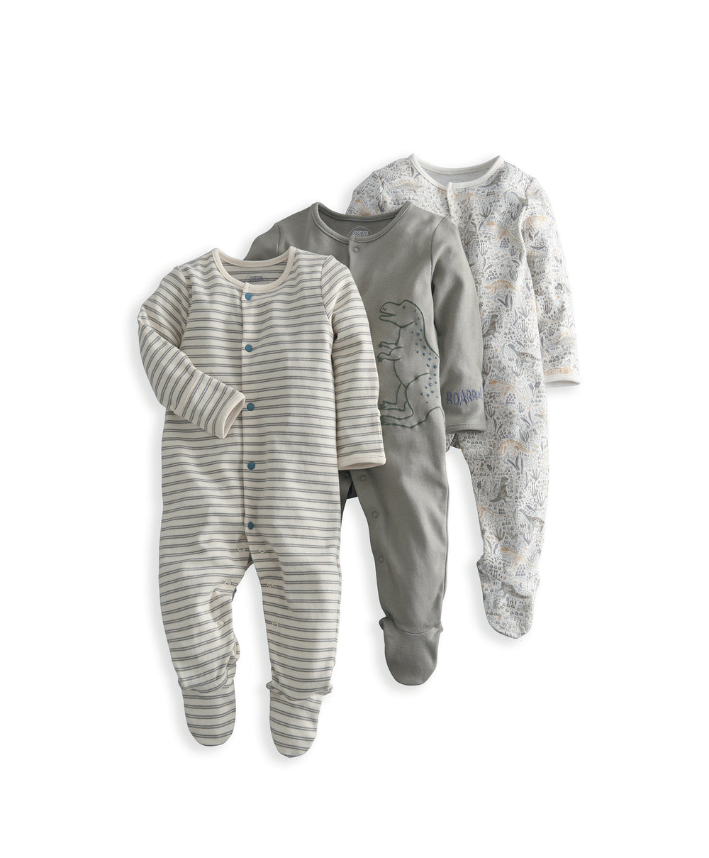 Born to Roar Sleepsuits (Pack of 3)