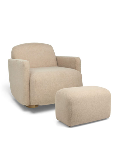 Royton Nursing Chair & Footsool Set - Oatmeal Boucle