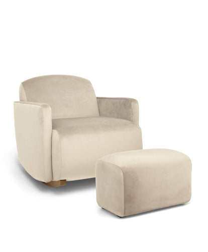 Royton Nursing Chair & Footsool Set - Latte Velvet