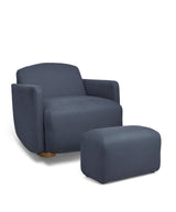 Royton Nursing Chair & Footsool Set - Navy Woven