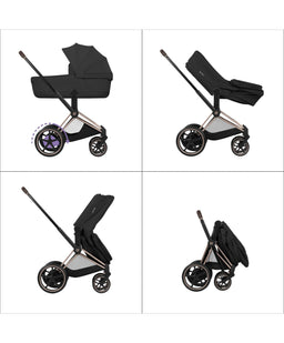 Cybex e-Priam Pushchair Bundle with Cybex Cloud T i-Size & Sirona T i-Size Car Seat - Cozy Beige