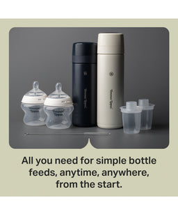 Tommee Tippee PrepGo Portable Formula Feed Maker & Newborn Bottles - Black and White