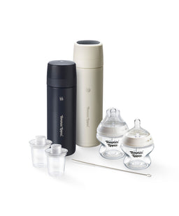 Tommee Tippee PrepGo Portable Formula Feed Maker & Newborn Bottles - Black and White