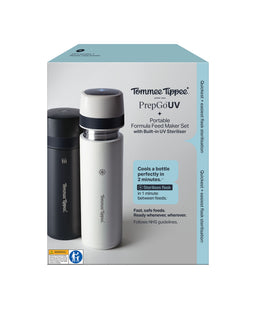 Tommee Tippee PrepGo Portable Formula Feed Maker Set with Built-in UV Steriliser - Black and White