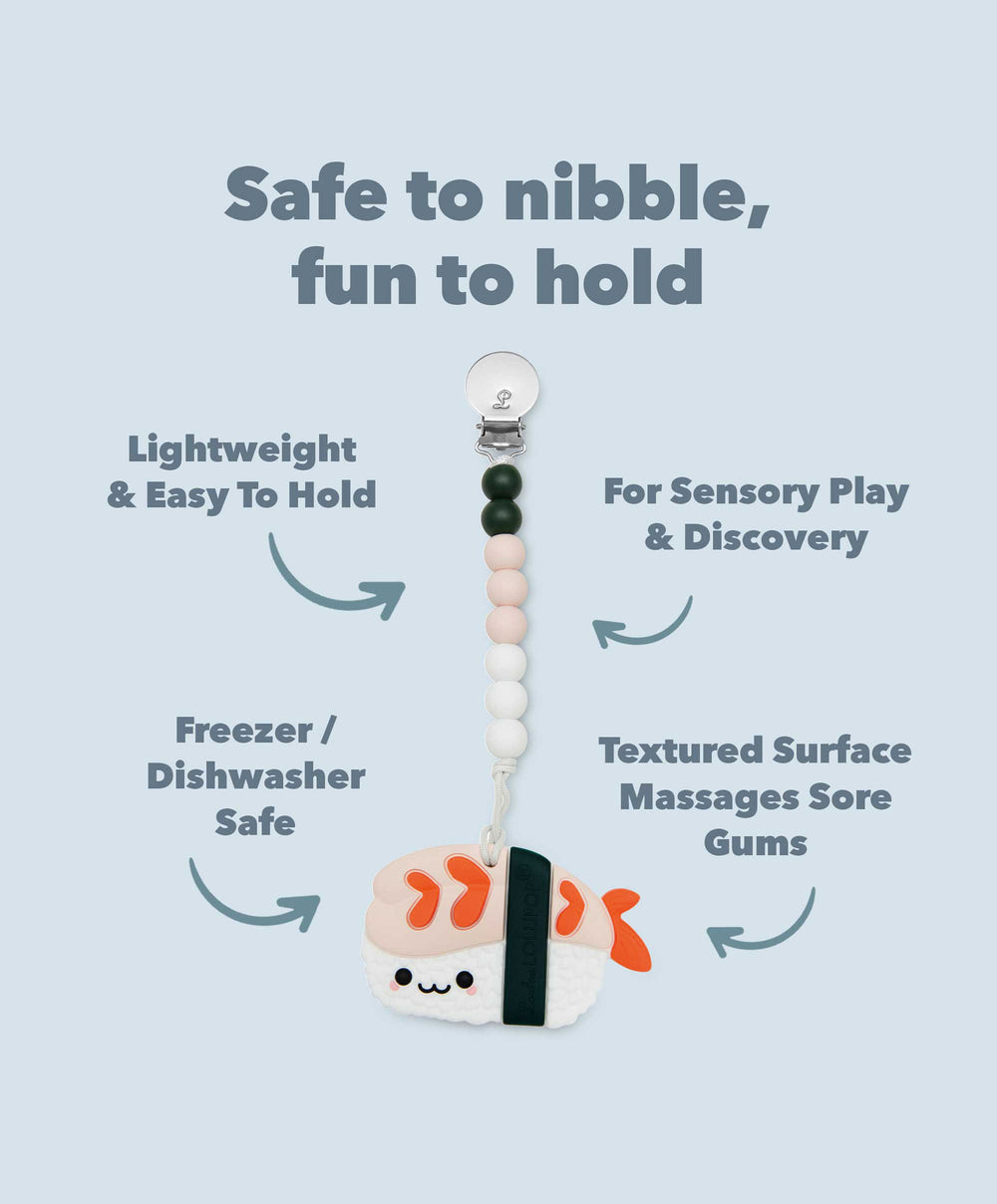 Loulou Lollipop Pacifier Clip Teething Set - Ebi Sushi