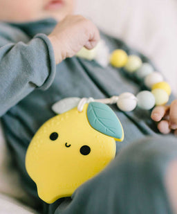 Loulou Lollipop Pacifier Clip Teething Set - Lemon