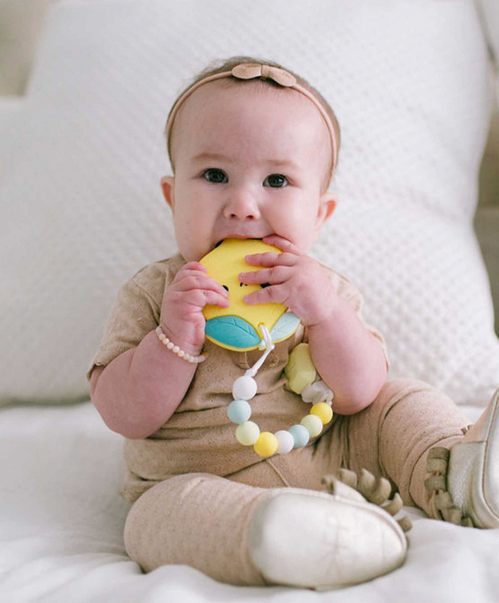 Loulou Lollipop Pacifier Clip Teething Set - Lemon
