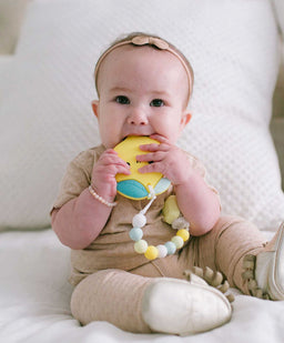 Loulou Lollipop Pacifier Clip Teething Set - Lemon