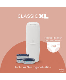 Angelcare Classic XL Nappy Bin - White